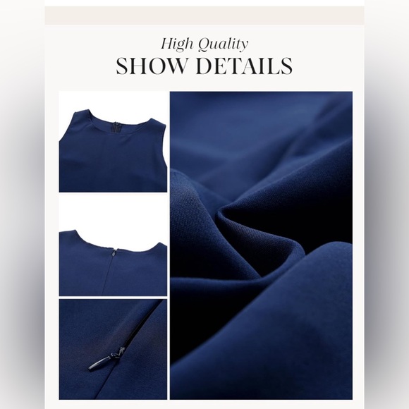 Women’s Sleeveless Navy Summer Chiffon Romper - Picture 4 of 4